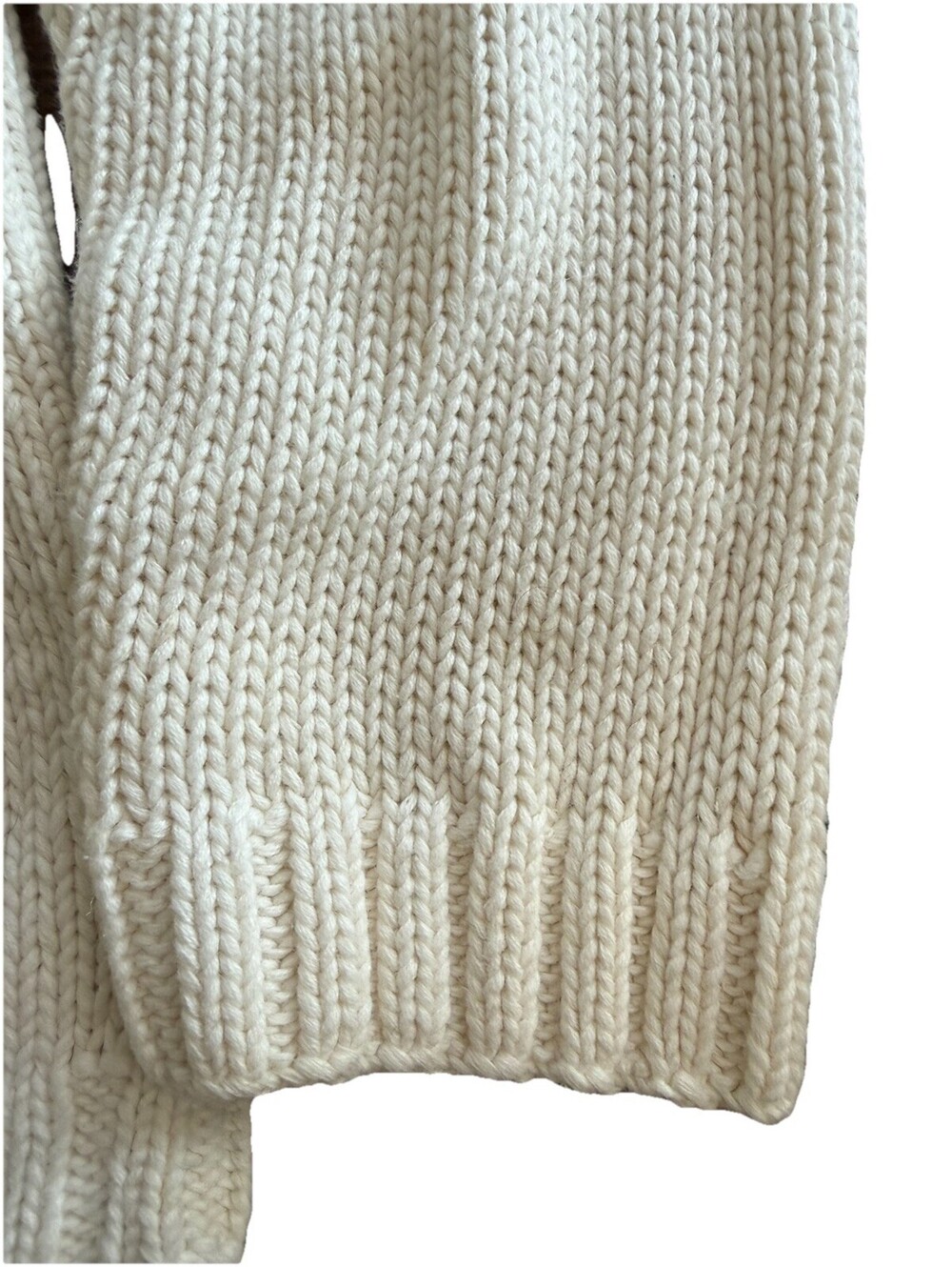 Vintage 1990s Liz Claiborne Christmas Tree Sweater Ivory Mock Neck Large - Picture 5 of 8